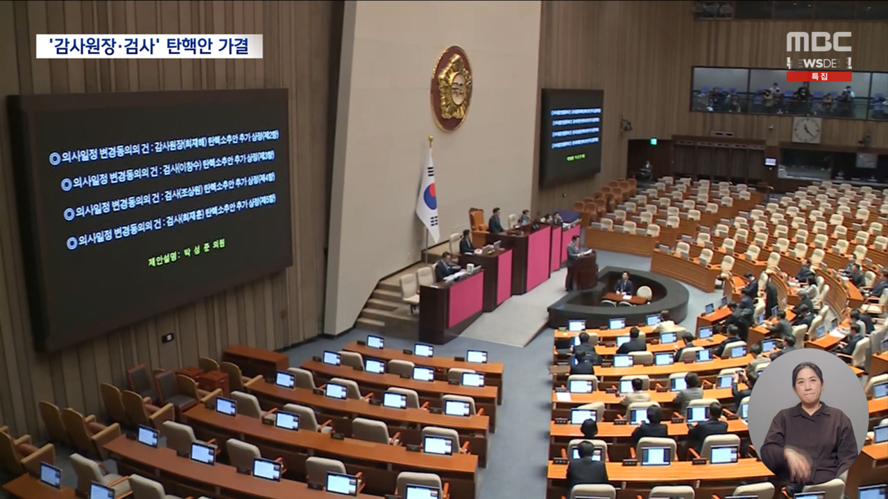 사상 첫 감사원장 탄핵소추김건희 무혐의 검사들도 탄핵심판대로