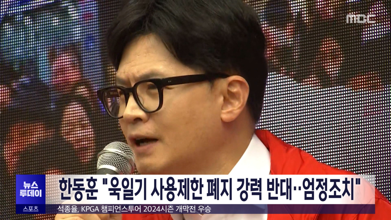 한동훈 "욱일기 사용제한 폐지 강력 반대엄정조치"