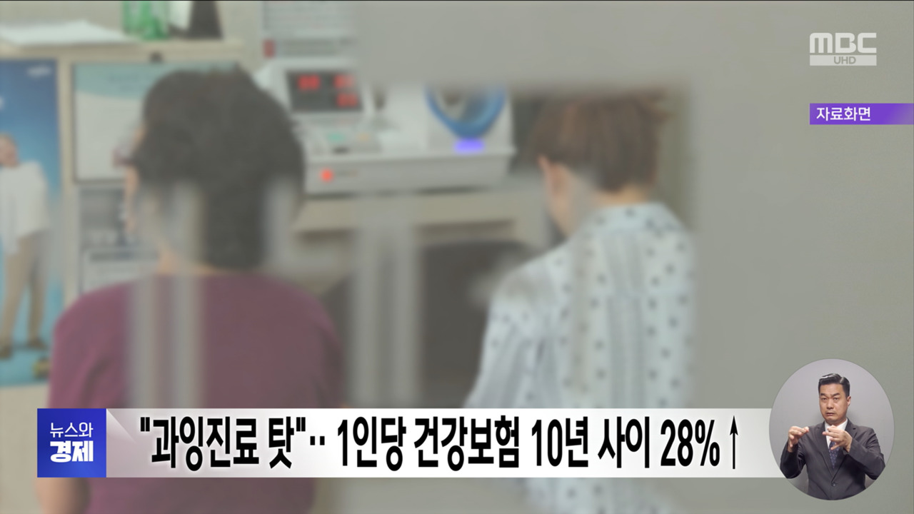 "과잉진료 탓"1인당 건강보험 10년 사이 28