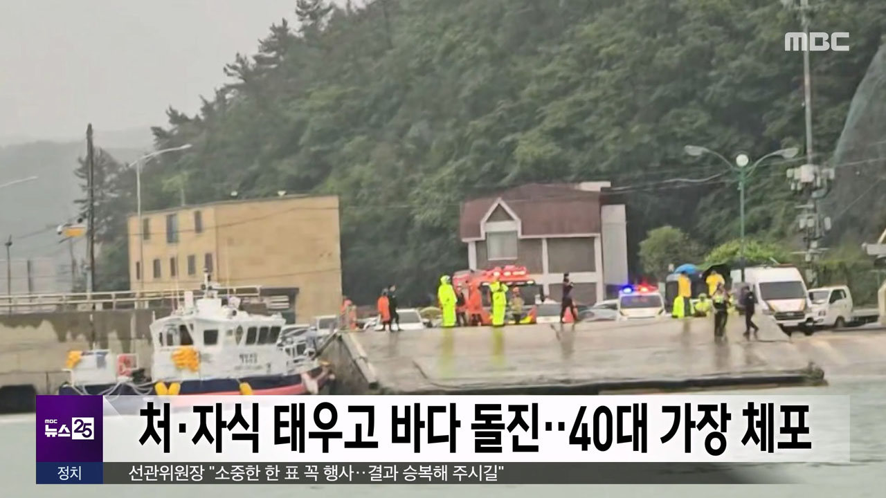 처자식 태우고 바다 돌진40대 가장 체포