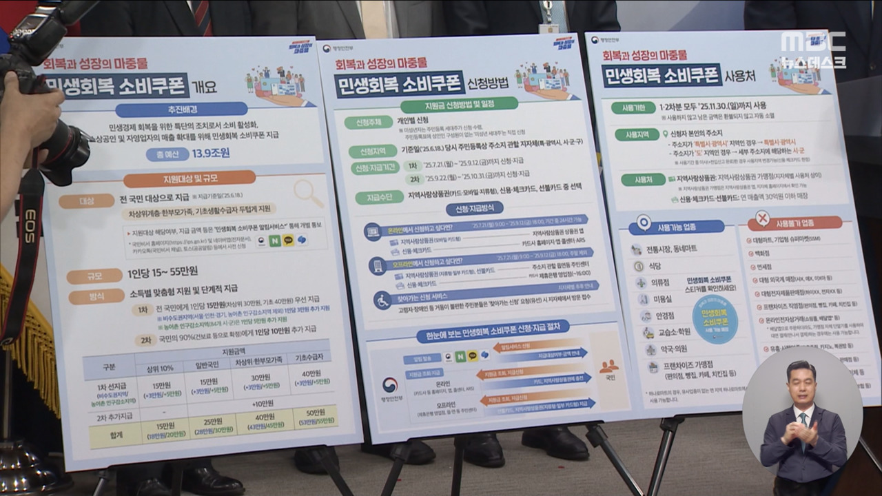 소비쿠폰 이르면 21일부터 지급"스벅 안 되고 다이소는 됩니다"