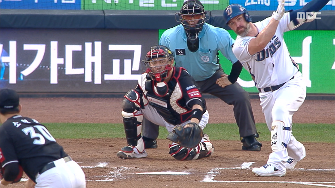 스포츠 영상 부상 복귀 NC 데이비슨 첫 타석부터 홈런역시 홈런왕 출신