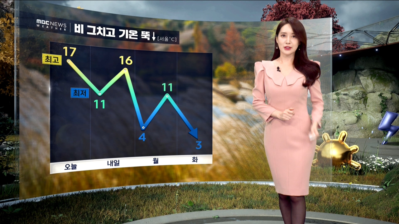 날씨 내일 아침까지 비찬 공기 남하 기온 뚝