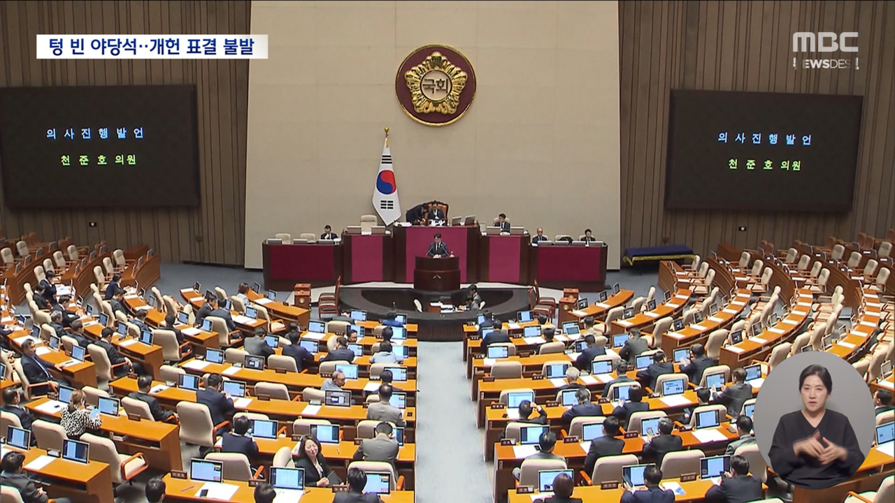 39년 만의 개헌 시도, 결국 무산? 5·18 정신 수록은 다음 기회에