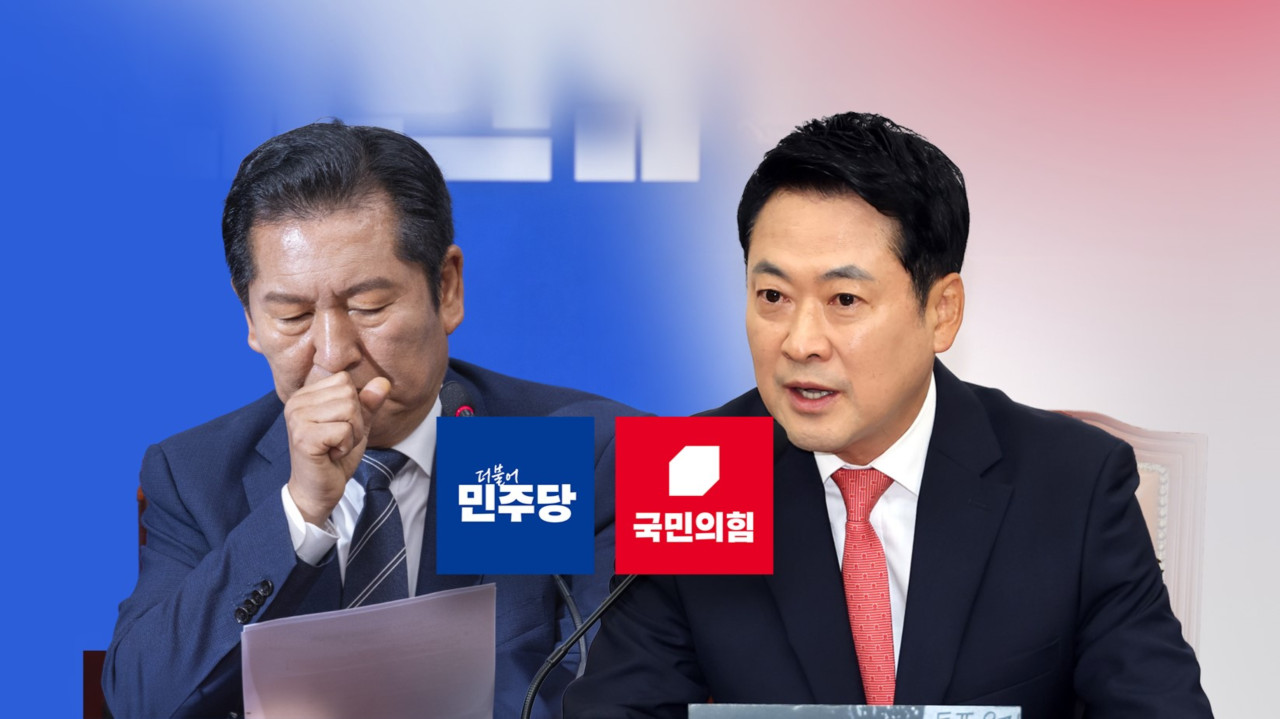  여당 책임론 이후 또 명청 충돌당 지지율은 국힘에 역전
