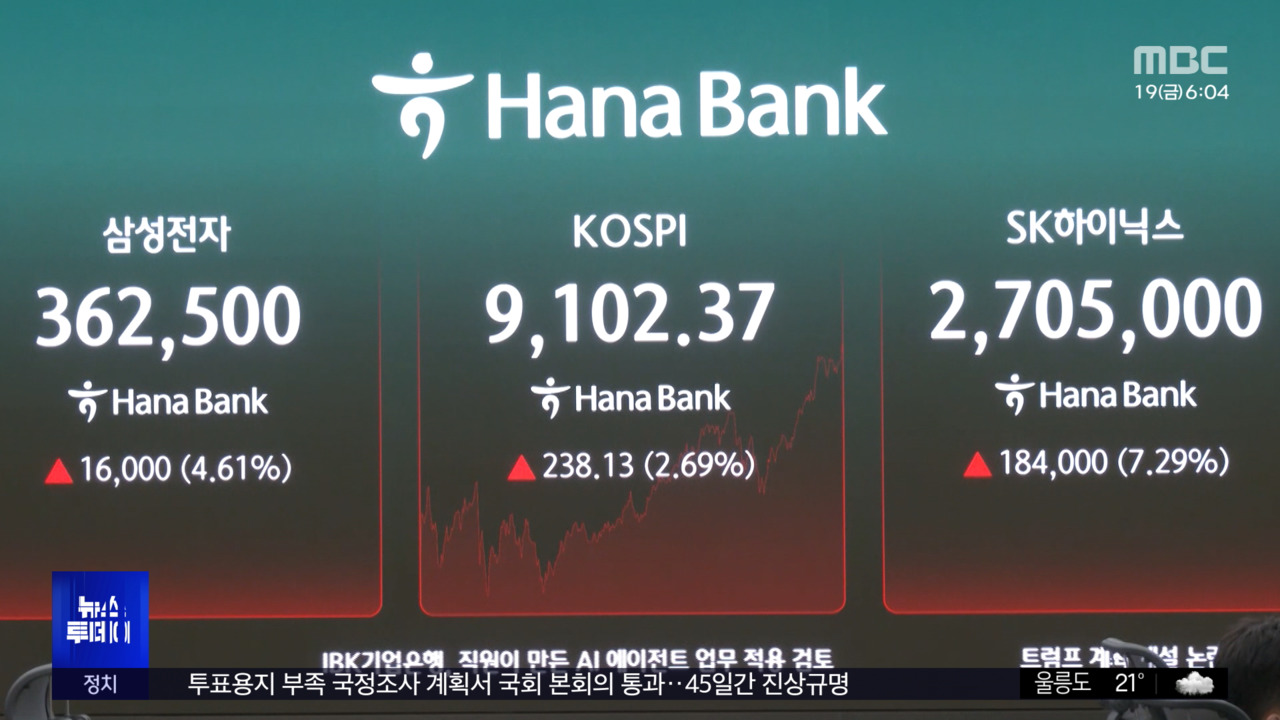 코스피 1만 눈앞"반도체의 힘" 어디까지