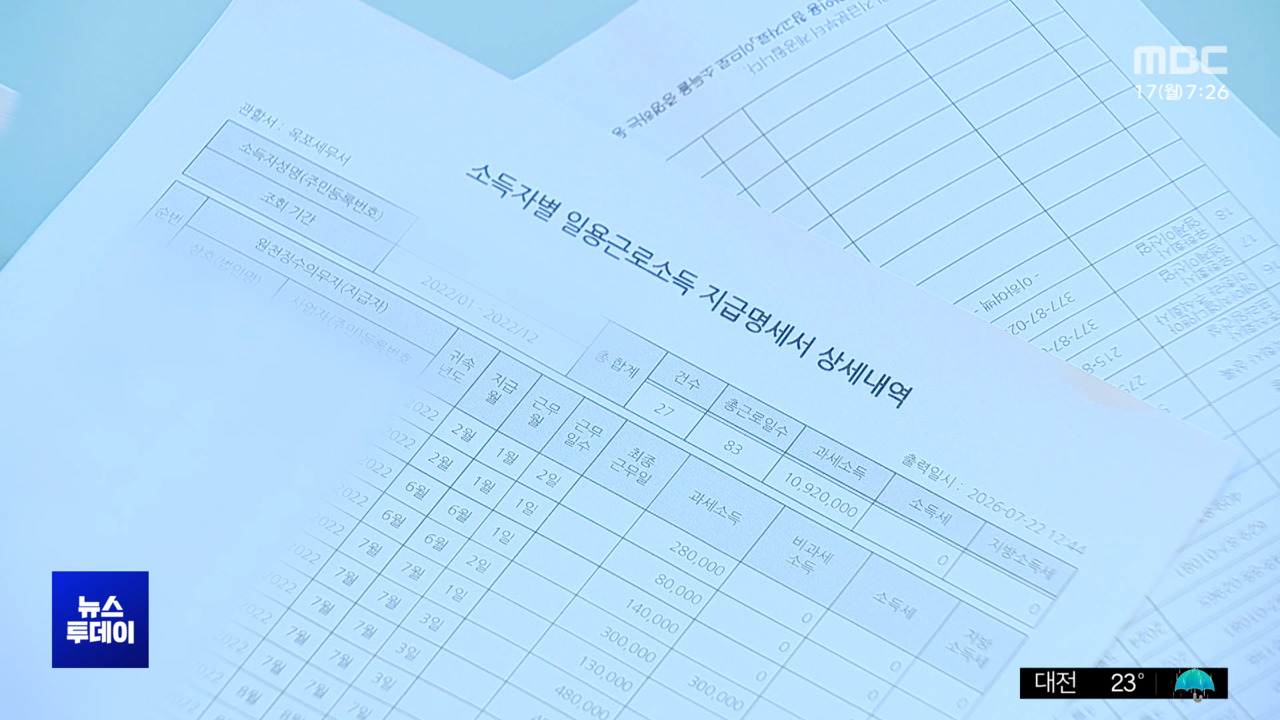 일한 적도 없는데 통장에 근로소득 명시… 알고 보니 명의도용 피해