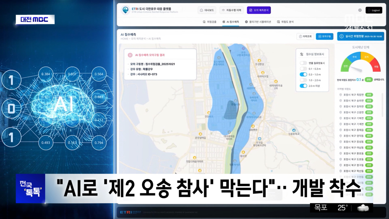 [전국톡톡] "AI로 '제2 오송 참사' 막는다"‥개발 착수