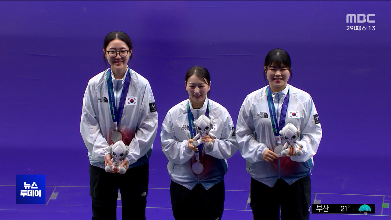 한국 여자 사격, 아시안게임 25m 권총 단체전 은메달 획득